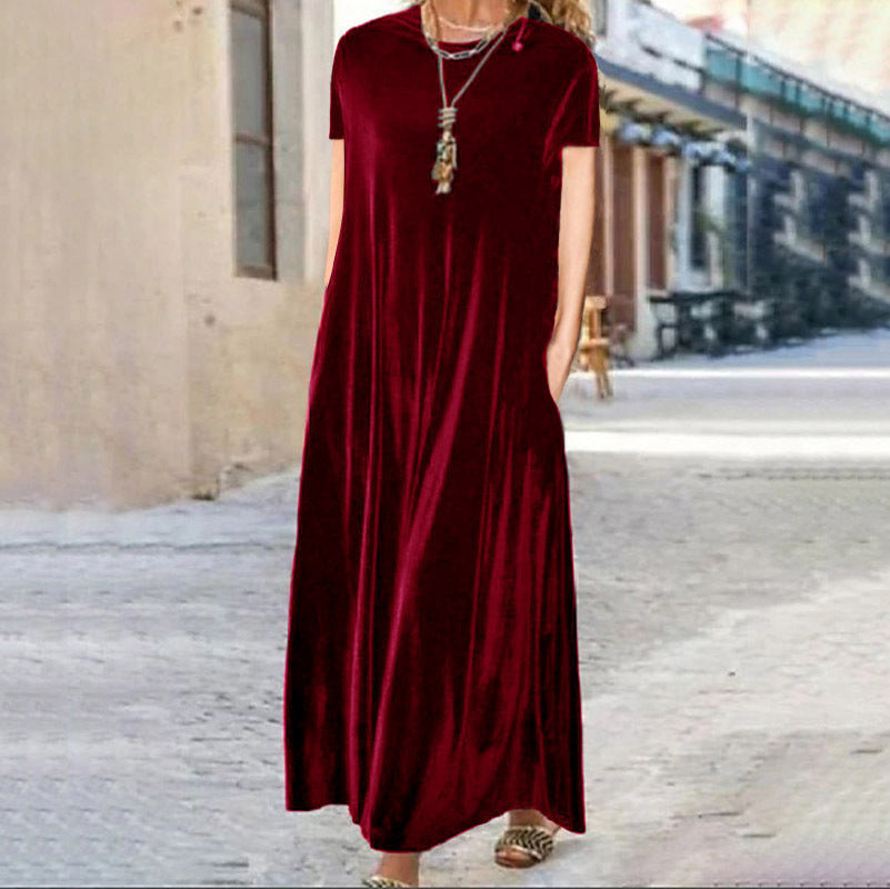 Women's maxi dress with elegant cut and pockets Lisslune