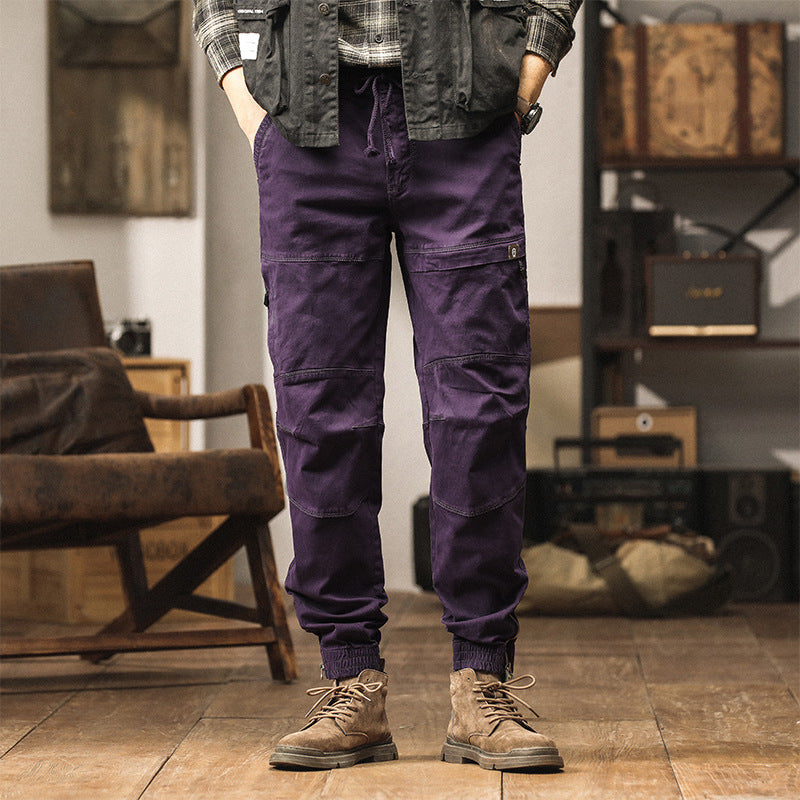 Men's Cargo Pants with Elastic Waistband and Practical Side Pockets Lisslune