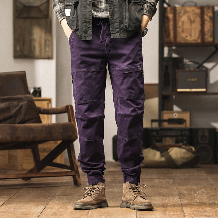 Men's Cargo Pants with Elastic Waistband and Practical Side Pockets Lisslune