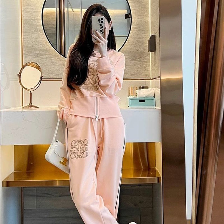 Women's sporty leisure set with zipper and comfortable fit Lisslune
