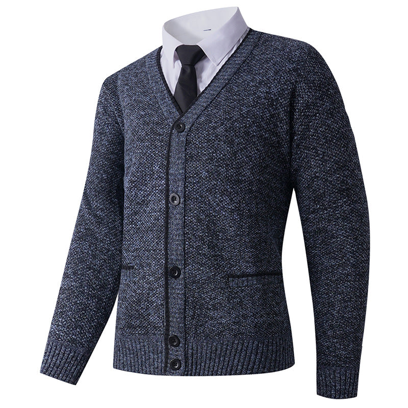Men's cardigan with V-neck and classic design Lisslune