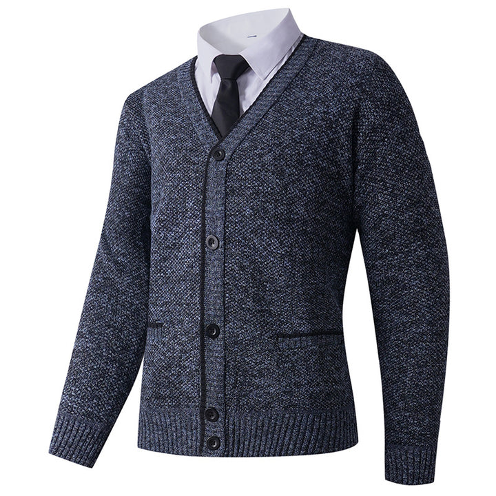 Men's cardigan with V-neck and classic design Lisslune