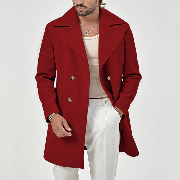 Men's fashionable double-breasted coat in classic style Lisslune