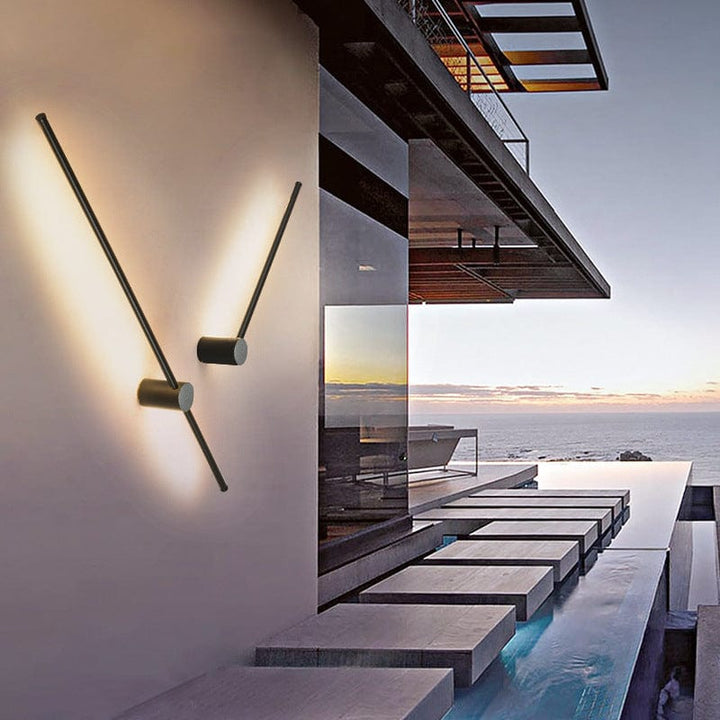 Lisslune | LED Outdoor Wall Light Fixture - Waterproof Luminous Line Design for Patios, Gardens & Walkways