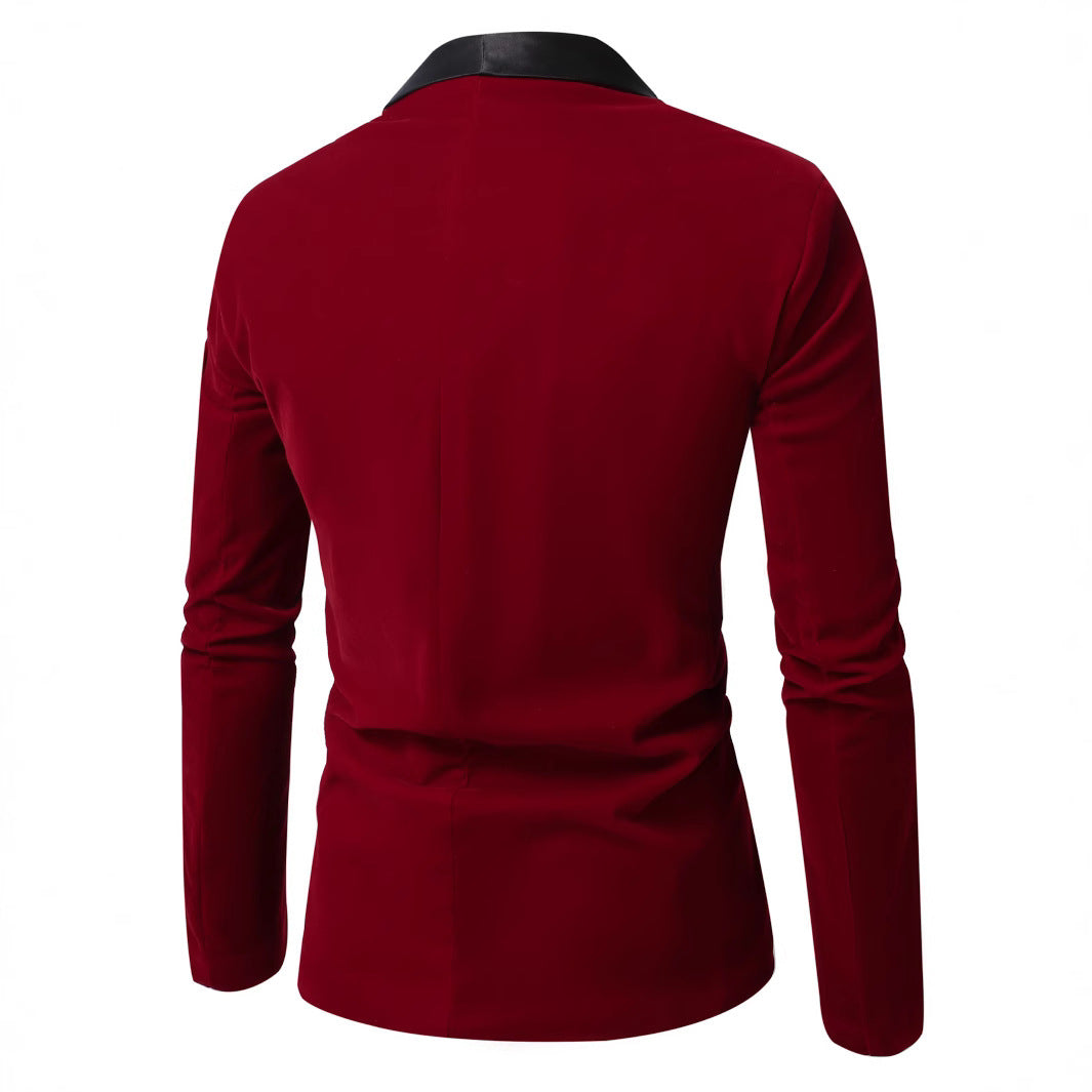 Men's Elegant Velvet Blazer with Satin Lapels Lisslune