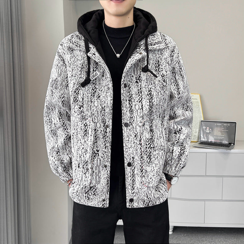 Men's sporty transitional jacket with high collar and practical pockets Lisslune