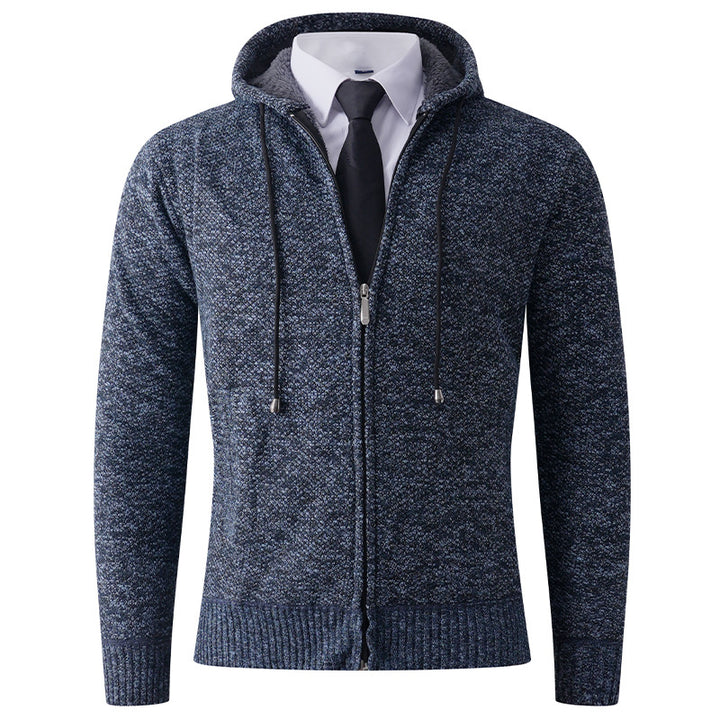 Men's cardigan with hood and textured finish Lisslune