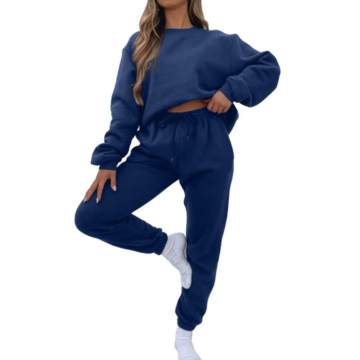 Women’s comfortable tracksuit with modern puff sleeves and elastic waistband Lisslune