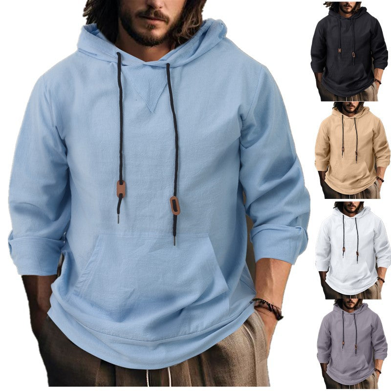 Men's casual hoodie with unique V-design and practical pockets Lisslune