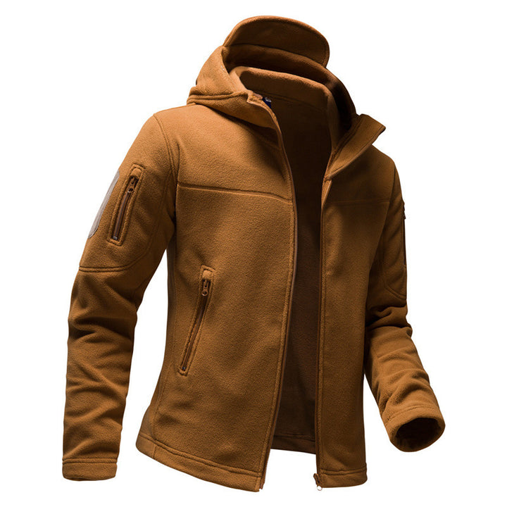 Men's fleece jacket with hood and functional pockets Lisslune