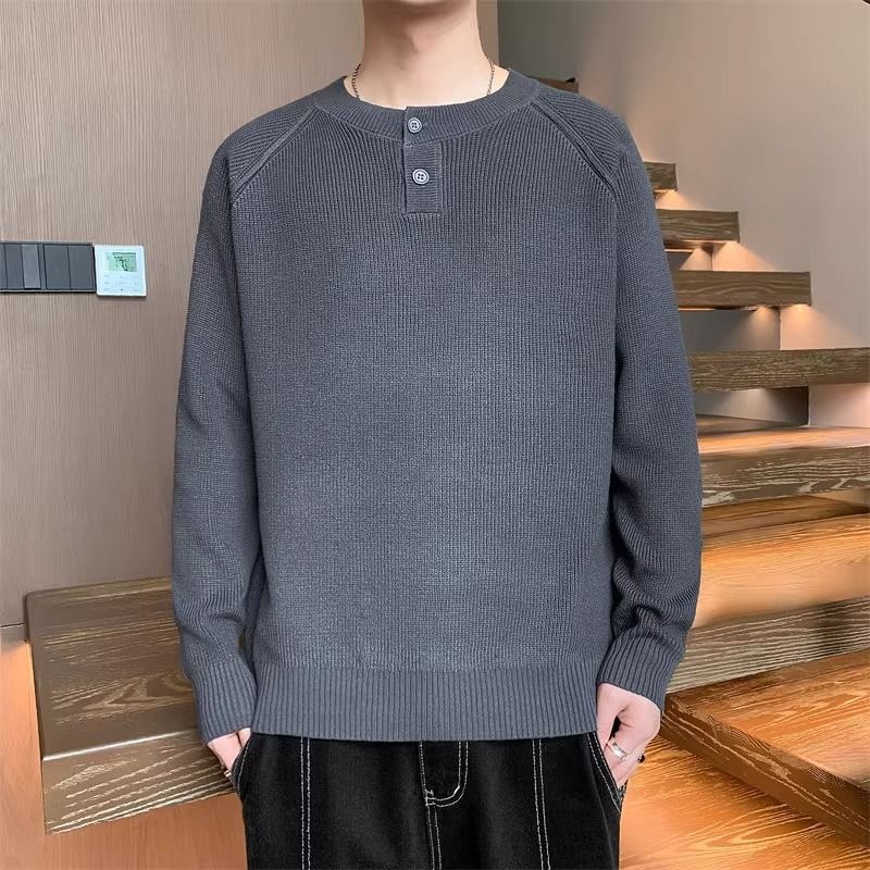 Men's knit sweater with convertible collar and high-quality texture Lisslune
