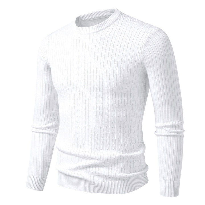 Men's chunky knit sweater with elegant cable pattern Lisslune