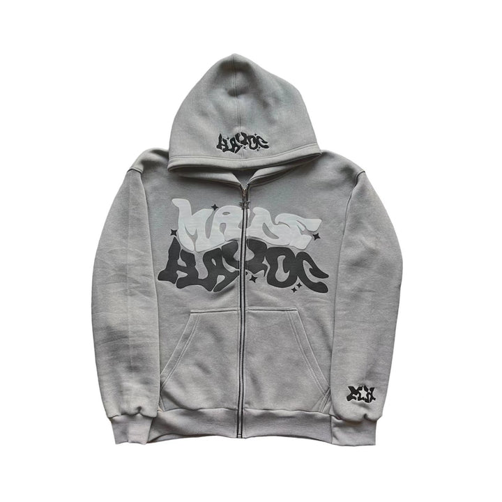 Women's hooded jacket with creative graphic design and high-quality zipper Lisslune
