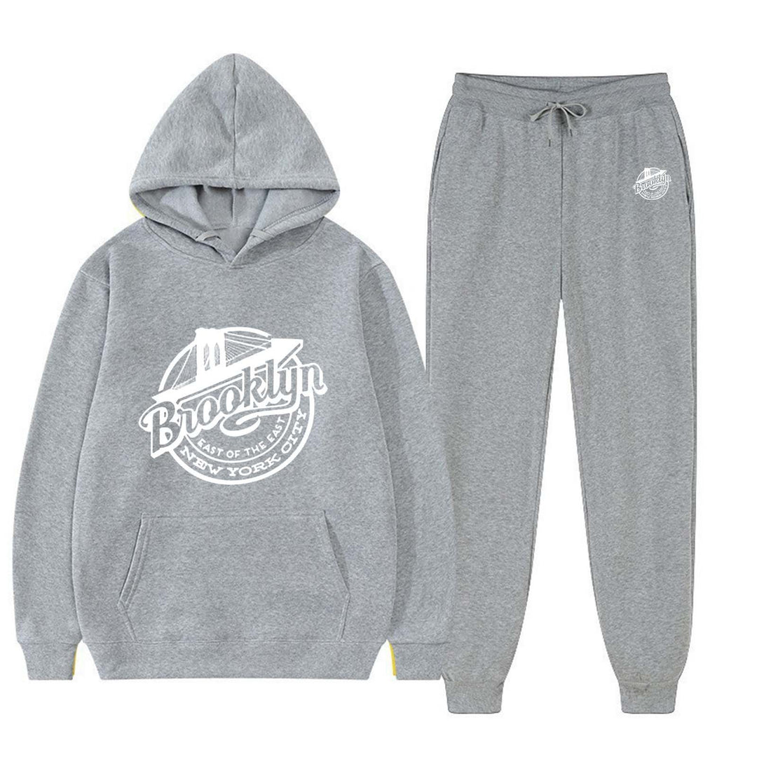 Women's leisure sweat suit with stylish Brooklyn print Lisslune