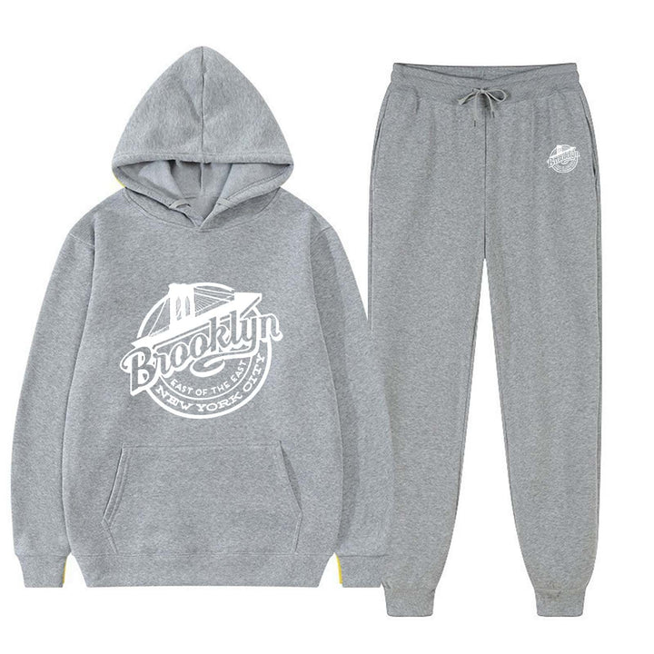 Women's leisure sweat suit with stylish Brooklyn print Lisslune