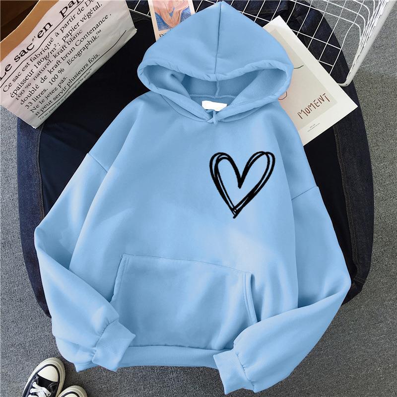 Women's hooded sweatshirt with lovely heart motif Lisslune