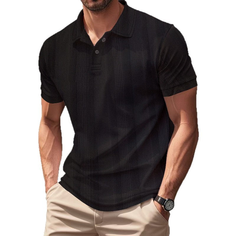 Men's stylish short-sleeve polo shirt with textured surface Lisslune