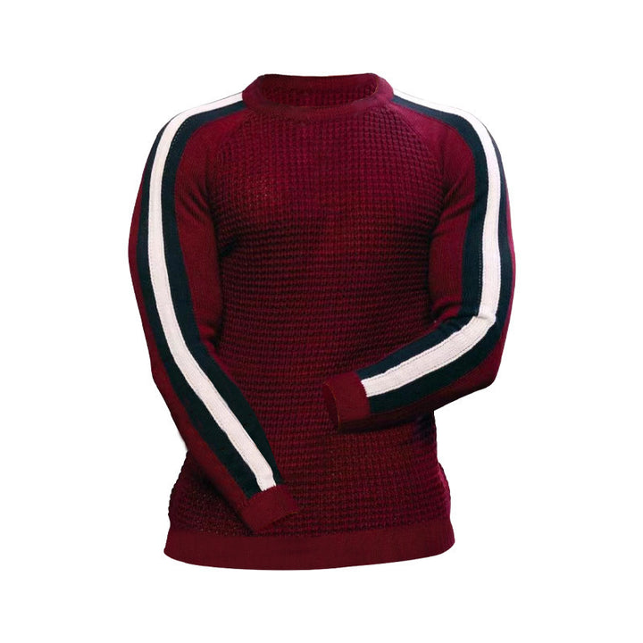 Men's knitted sweater with sporty stripes Lisslune