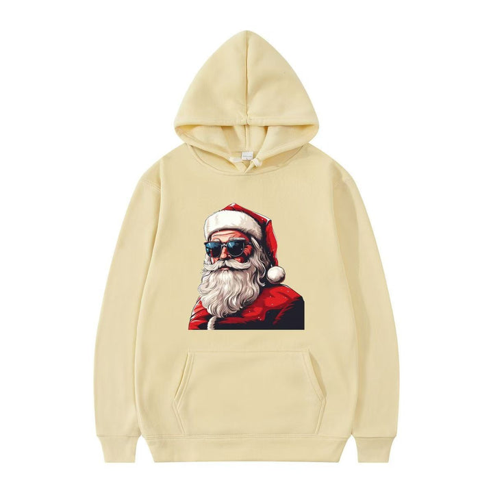 Ladies hoodie with festive Santa motif and artistic print Lisslune