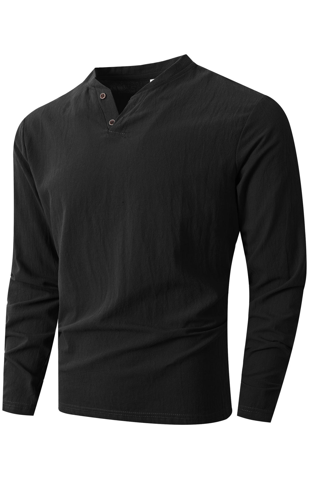 Men's Long Sleeve Shirt with Modern Stand-Up Collar and Elegant Buttons Lisslune