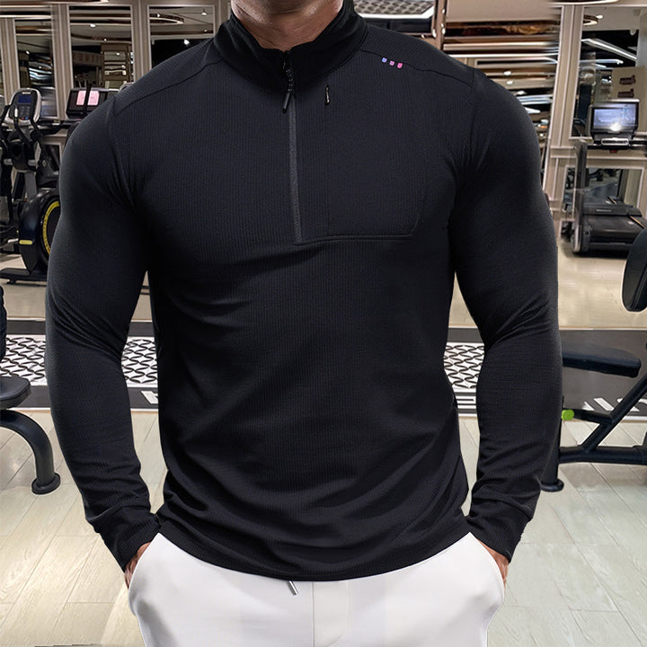 Men's Sporty Functional Top with High Collar Lisslune