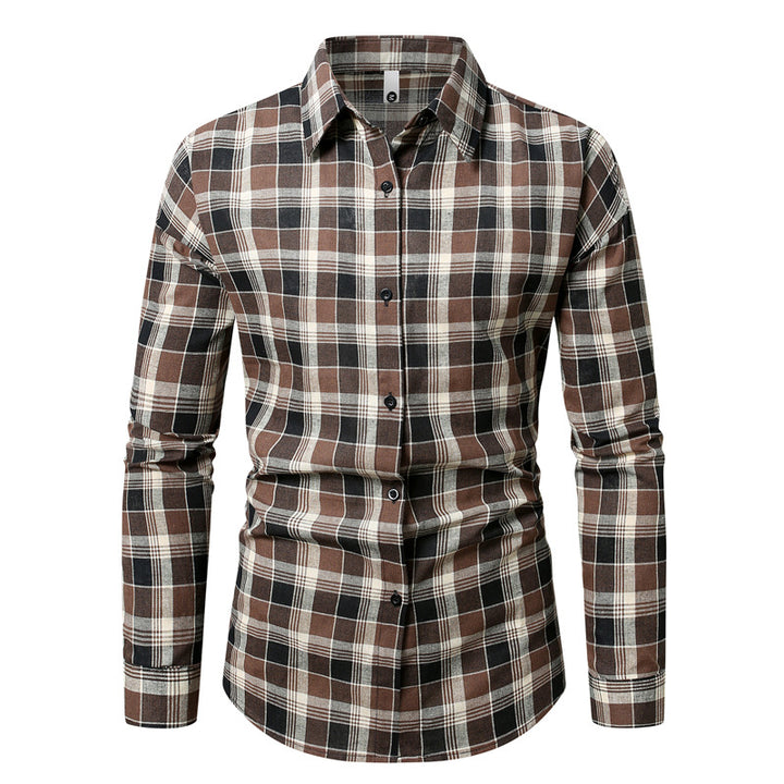 Men's checked long-sleeve shirt in a modern cut Lisslune