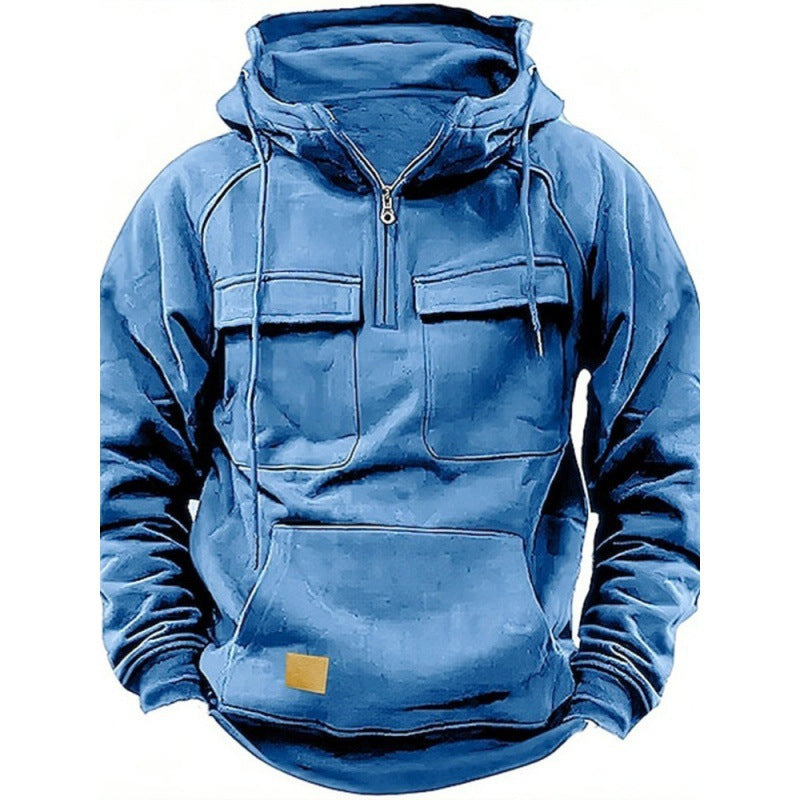 Men's Urban Hoodie with Practical Pocket Design Lisslune