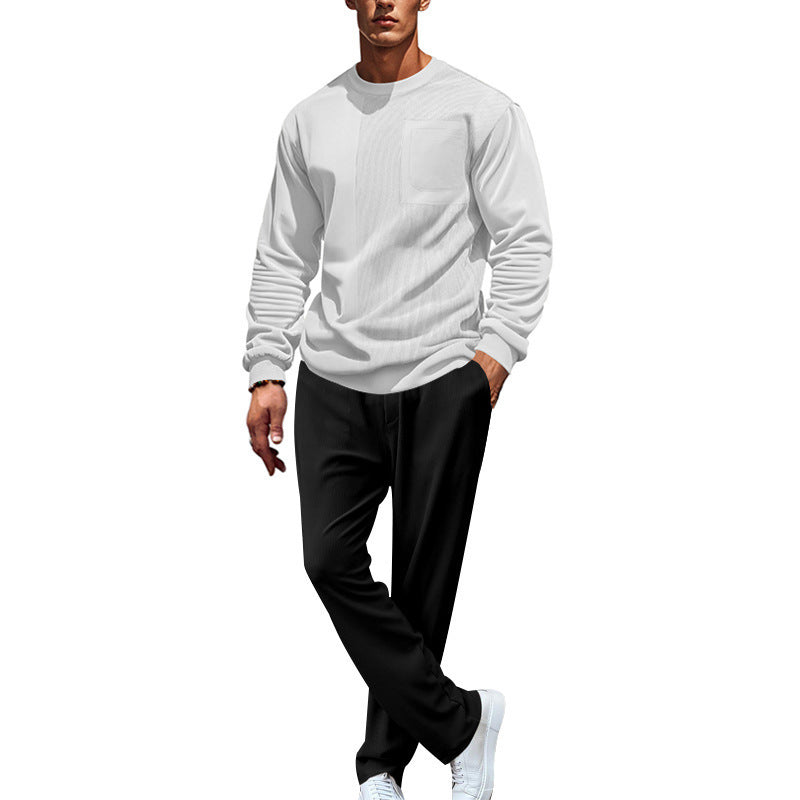 Men's comfortable and stylish casual suit with practical pockets and elastic waistband Lisslune