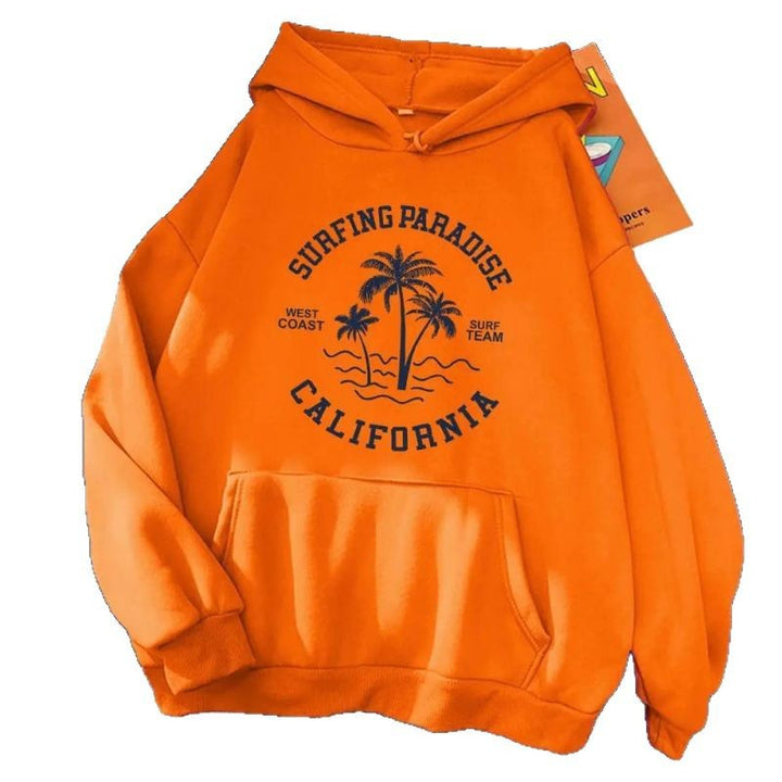 Women's hoodie with casual surf design and high-quality cotton blend Lisslune