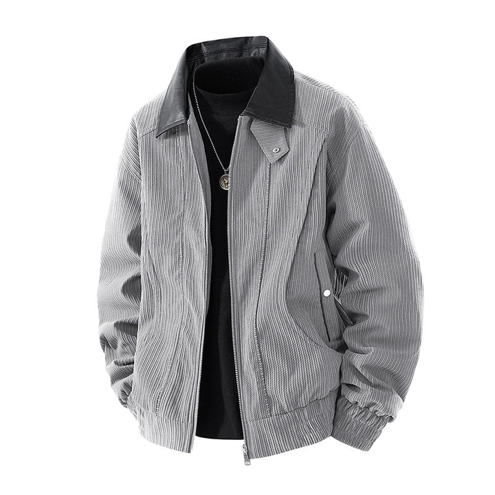 Men's casual cord jacket with high collar Lisslune