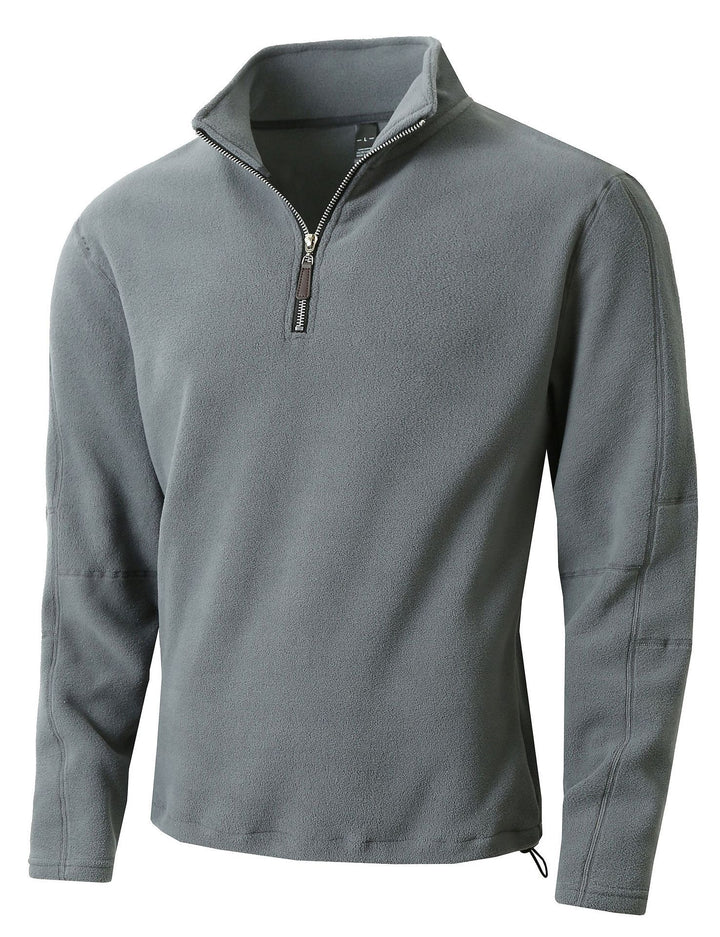 Men's fleece pullover with half-length zipper and stand-up collar Lisslune