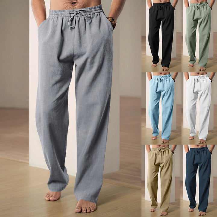 Men Comfortable Casual Pants with Elastic Waistband Lisslune