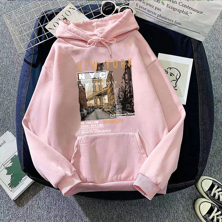 Women's hoodie with stylish New York print Lisslune