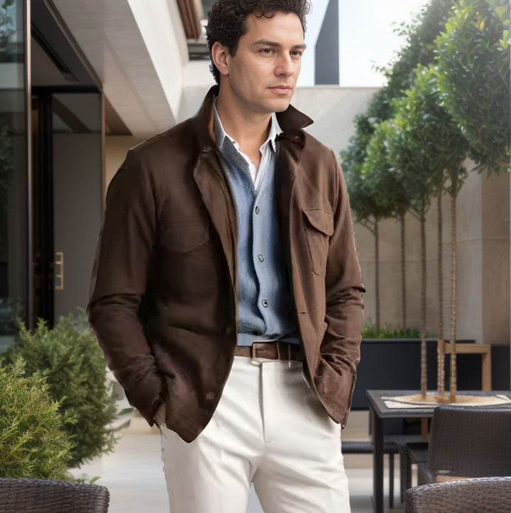 Men's functional jacket with high collar and practical pockets Lisslune