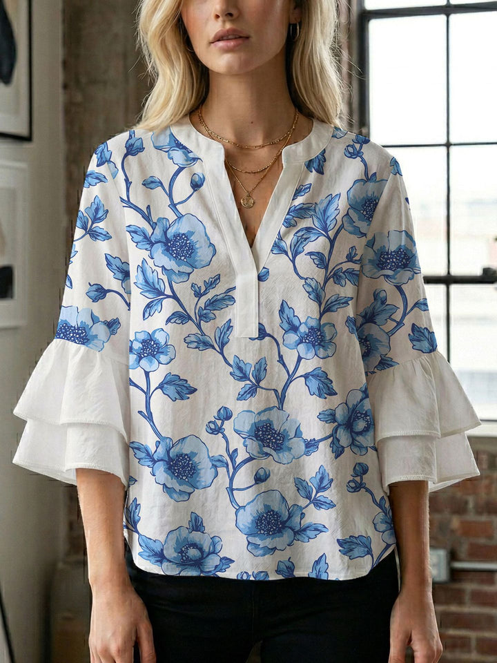 Ladies blouse with beautiful floral design Lisslune