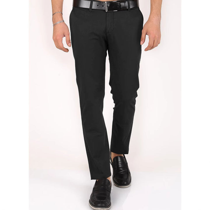 Men's Classic Chino Pants with Slim Fit and Elastic Waistband Lisslune