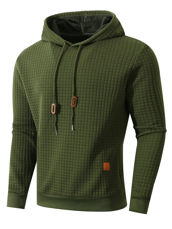 Men's comfortable hoodie with textured design and practical drawstring Lisslune