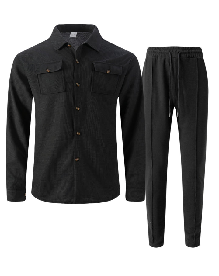 Men's leisure set with breathable textured design and practical pockets Lisslune