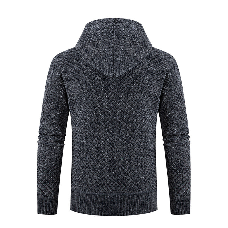 Men's quilted hooded jacket with warm lining and practical zippers Lisslune