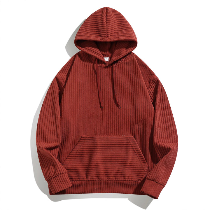 Men's hoodie with textured ribbed texture and practical pockets Lisslune