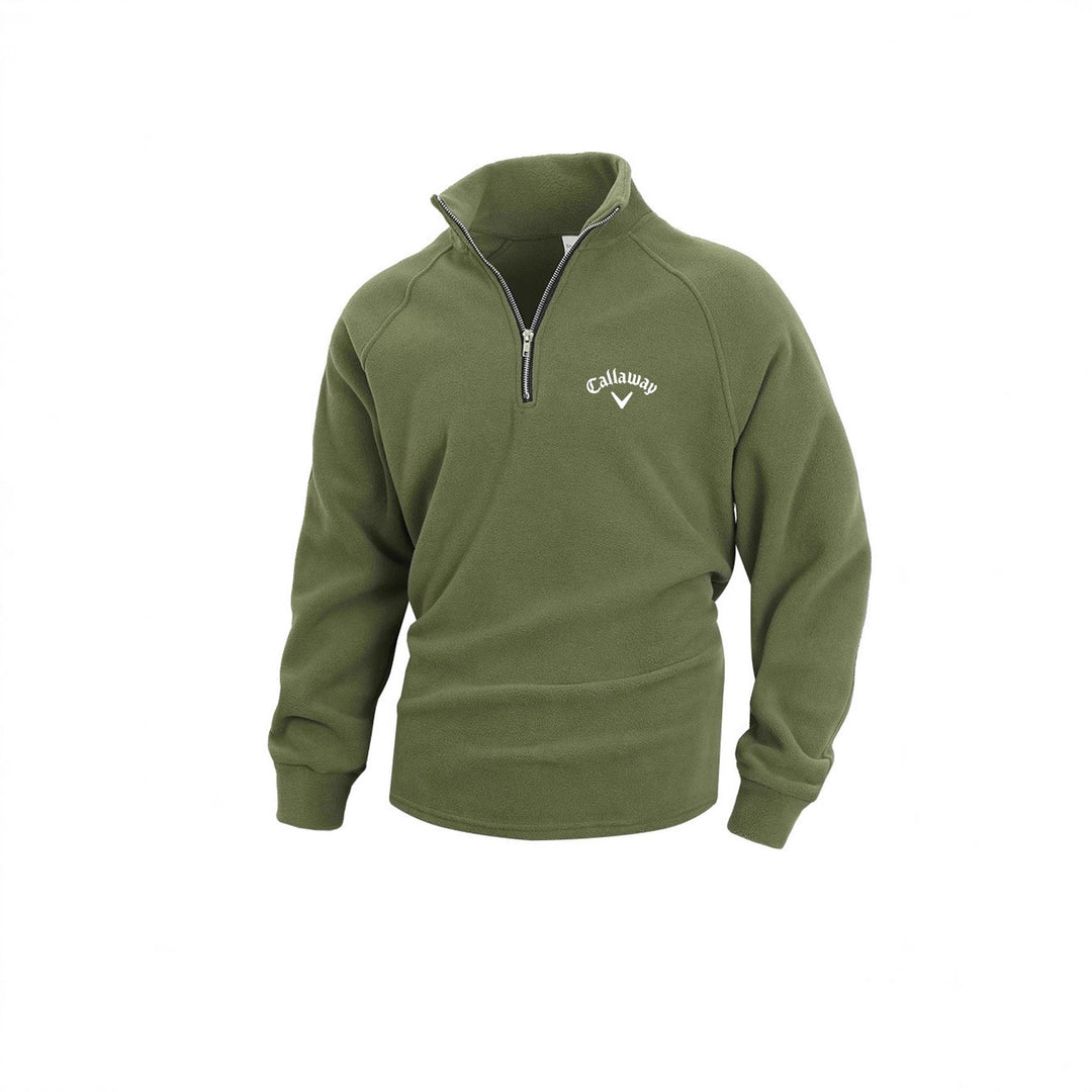 Men's Fleece Pullover with Half Zip and Breathable Properties Lisslune
