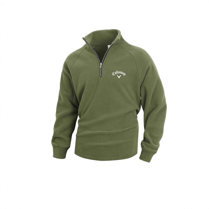Men's Fleece Pullover with Half Zip and Breathable Properties Lisslune