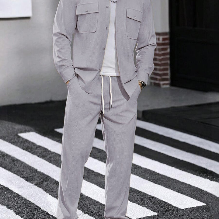Men's Stylish Shirt Jacket with Two Flap Pockets Lisslune