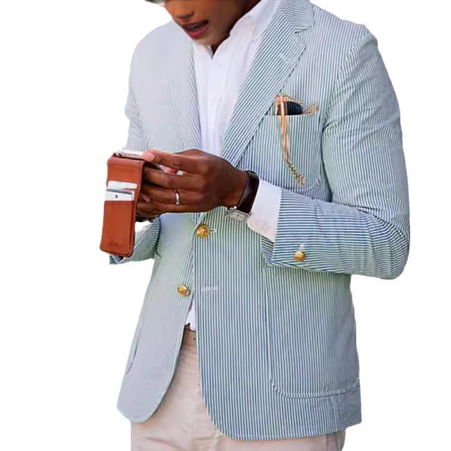 Men's modern check blazer Lisslune