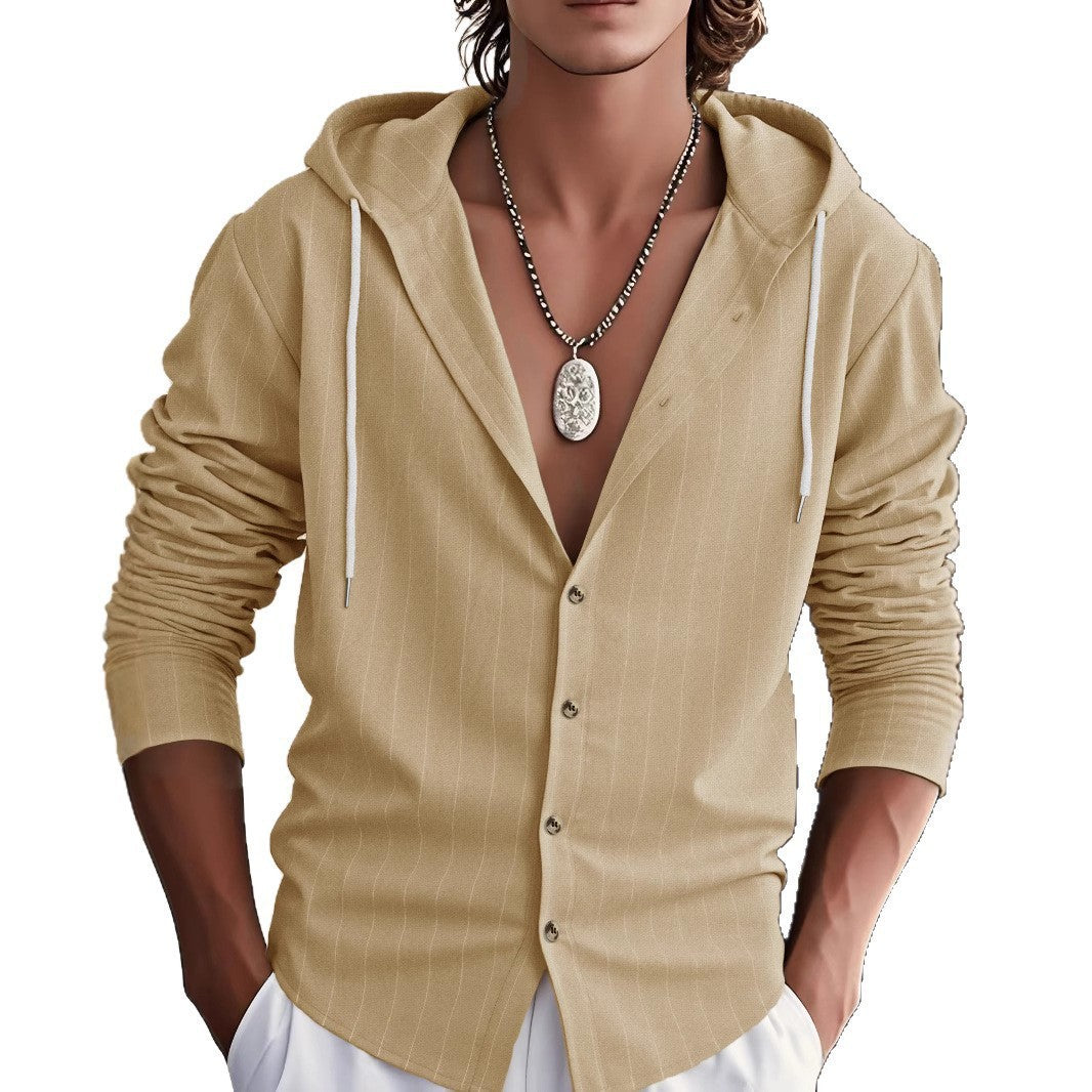 Men's transitional jacket with textured design and hood Lisslune