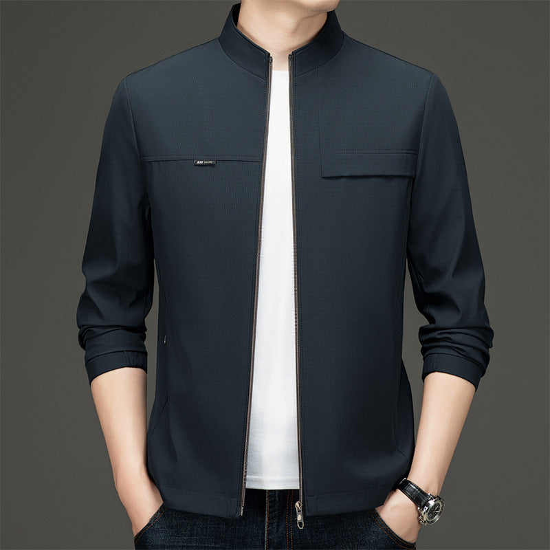 Men's elegant and sporty transitional jacket with stand-up collar Lisslune