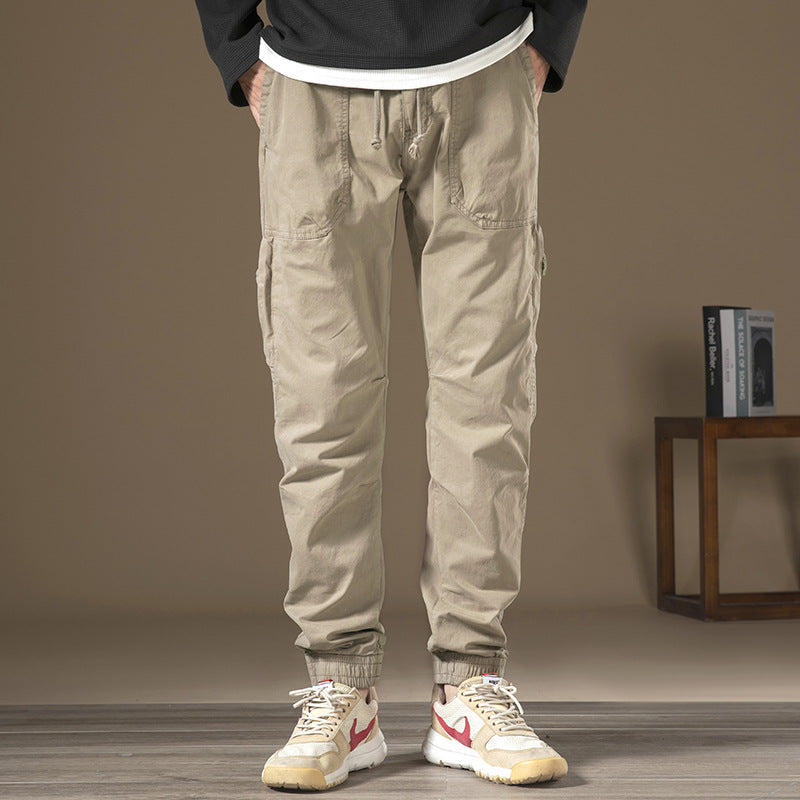 Men's cargo pants with elastic waistband and practical side pockets Lisslune