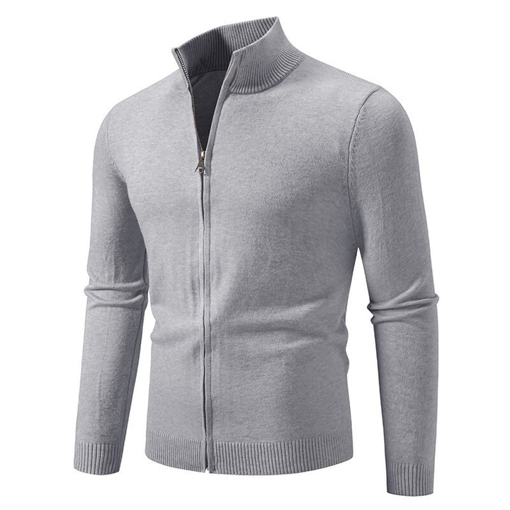 Men's cardigan with high collar and practical zipper Lisslune