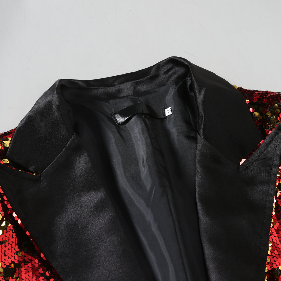Men's extravagant sequin jacket with satin finish Lisslune