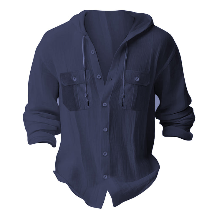 Men's casual hoodie with chest pockets and innovative fabric Lisslune